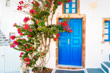 Fototapeta na wymiar beautiful details of Santorini island, Greece