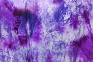 purple Tie dye violet spiral shibori watercolor hand painted colorful ornamental elements on white background. Watercolour abstract texture for textile, fabric,