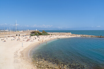 Antibes  beach on the Cote d'Azur in the south of France