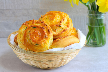 Homemade cheese rolls