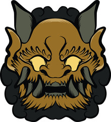 Japanese mask vector illustrations are suitable for use for clothing branding stickers and others