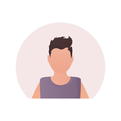 Portrait of a guy. Isolated. Cartoon style.