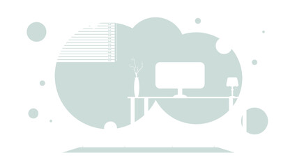 Room in flat style. Background for your scene.