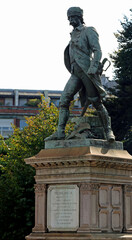 Turin, TO, Italy - August 26, 2015: Statue of PIETRO MICCA a famous Italian Soldier