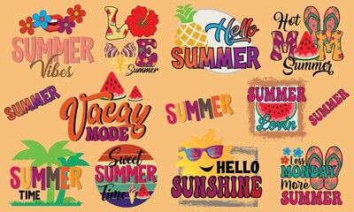 Summer Sublimation T-Shirt Design Bundle