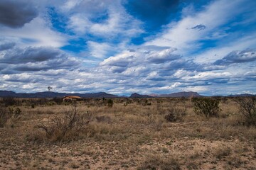 clouds over the mountains in texas