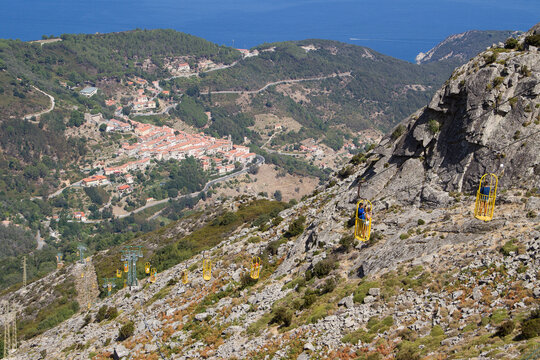 The peak of Monte Capanne, the highest mountain of Elba on a beautiful summer day