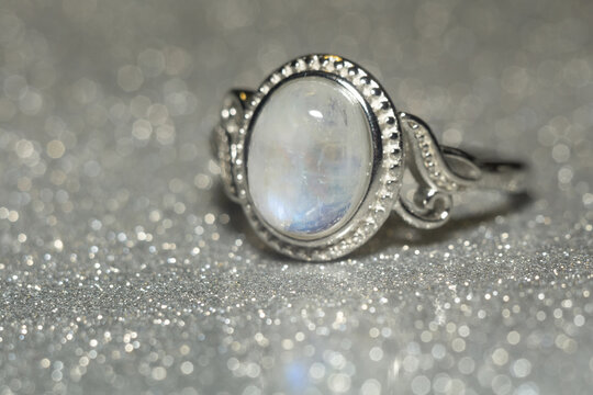 Moonstone silver ring