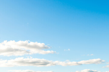 Beautiful blue sky with white clouds, clear sky on a sunny day