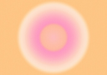 Blurred round circle gradient background with grain texture. Pink and orange colors.