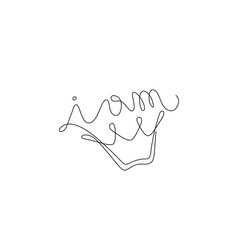 I am queen, hand lettering small tattoo, inscription, continuous line drawing, print for clothes, t-shirt, emblem or logo design, one single line on a white background, isolated vector.