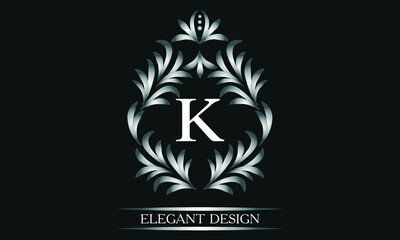 Simple creative logo for the letters K. Business sign, identity monogram for restaurant, boutique, hotel, heraldic, jewelry.