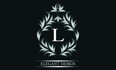 Simple creative logo for the letters L. Business sign, identity monogram for restaurant, boutique, hotel, heraldic, jewelry.