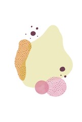 Flat geometric liquid form with various colors. Modern abstract splash shapes composition. Badges set for logo, flyer, social post or presentation