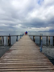 Foto auf Acrylglas wooden pier on the sea © Debora