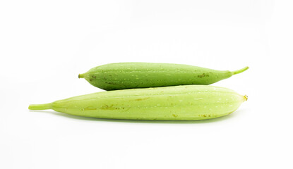 fresh loofah or Sponge Gourd Vegetable isolate on white background