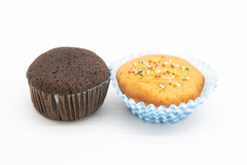 muffin with sprinkle isolate on white background