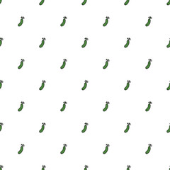 Seamless cucumber pattern. Colored cucumber background. Doodle vector illustration with cucumber