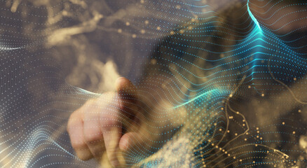 Neural network concept. Connected cells with links.