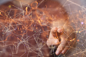 Concept of big data, machine learning, artificial intelligence, hyper loop