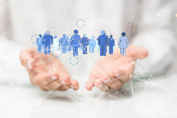 Global network. Blockchain. 3D illustration. Neural networks and artificial intelligence. Abstract  3d