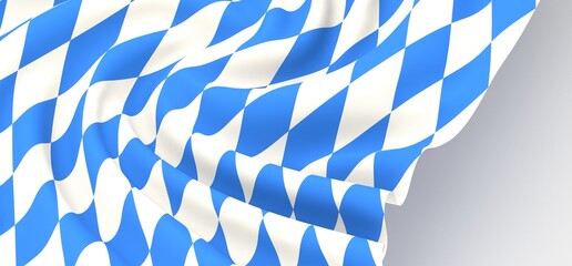 Fototapeta premium Bavarian flag using as background, 3d rendering panorama