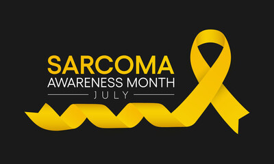 Sarcoma cancer awareness month is observed every year in July, it is a type of cancer that begins in bone or in the soft tissues of the body, including cartilage, fat, muscle. Vector illustration