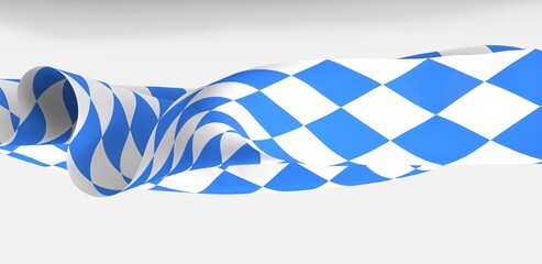 Bavarian flag using as background, 3d rendering panorama