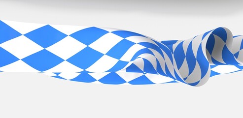 Bavarian flag using as background, 3d rendering panorama