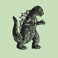 Godzilla vector svg. T shirt design. Download it now. 