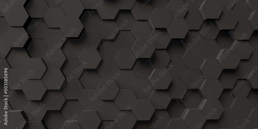 Poster abstract hexagon geometry background - 3d render design