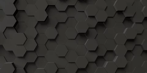 Fotobehang Abstract hexagon geometry background - 3D render design © Tierney
