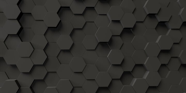 Abstract hexagon geometry background - 3D render design