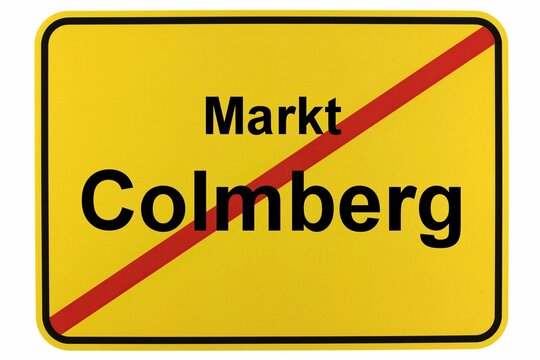 Illustration eines Ortsschildes von Markt Colmberg in Bayern
