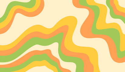 Hand drawn colorful retro style groovy psychedelic background