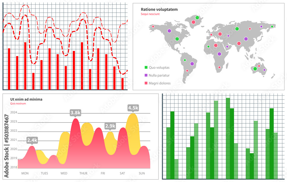 Poster infographic chart vector template. annual statistics curve graph design. market data diagrams. graph