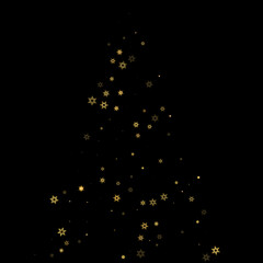 Falling Snow flakes golden pattern Holiday Vector