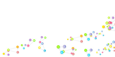 Social media marketing icons internet tags target