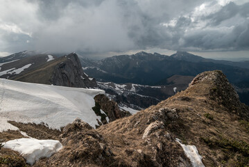 view of the devil's gate mountains and beautiful clouds