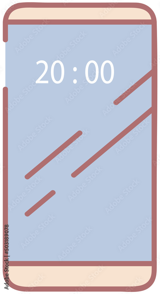 Poster bright smartphone home screen interface template. device with functions of personal organizer and mo