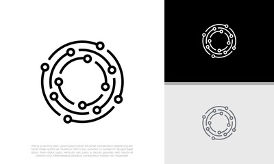 Abstract artificial intelligence logo. Innovative high tech logo template. Smart computer. machine learning. Cognitive logo. Technology Logo.