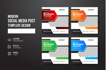 Modern and creative digital marketing agency social media post template