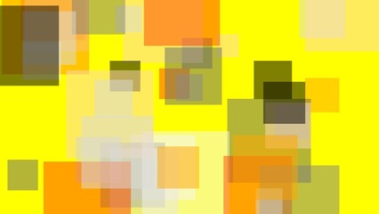 Abstract grey orange squares with yellow background