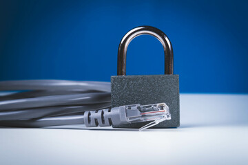 Naklejka premium Internet blocking. Closing access to the site. Internet and money.