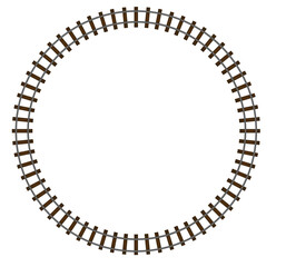 Rail road isolated top view. vector