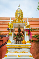 Yellow spirit house in Pattaya, Thailand