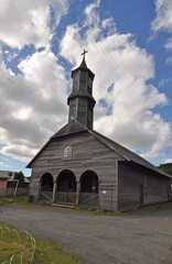 Fototapeta na wymiar Wooden church on Chiloe Island, Chile.