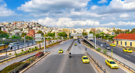 Panorama of Piraeus city, near Athens, Greece, Europe