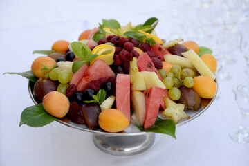 Salad with vegetables and fruits