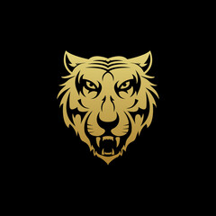 tigers head logo design vector